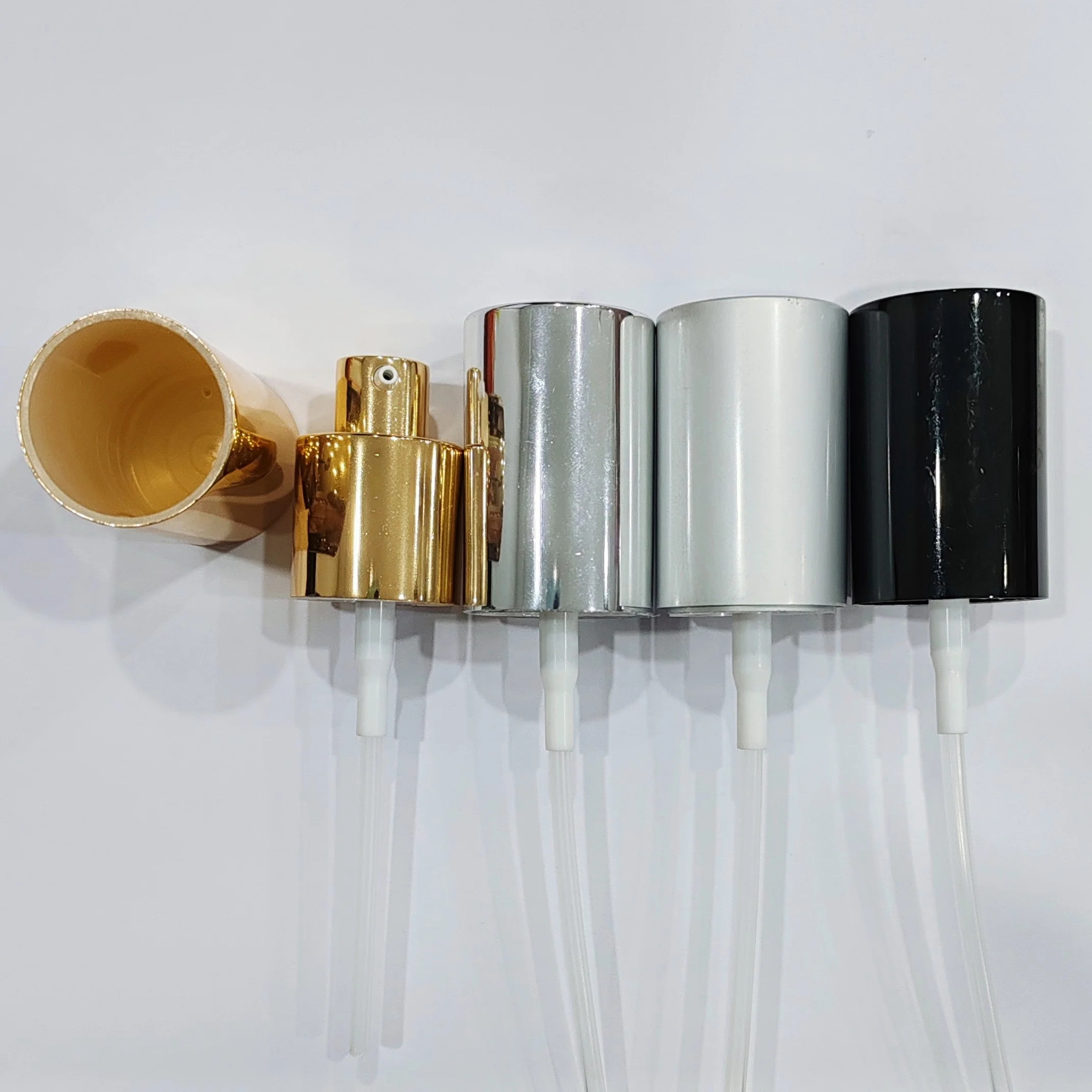 24/410 Lotion Pump Cosmetic Refillable  Aluminum Plastic Smooth Cream Pump Treatment Pump With Cover