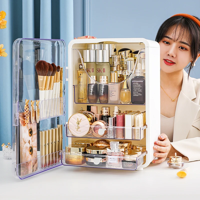 Haixing Wholesale Portable Hair Accessories Doll Storage Makeup Organizer Cosmetic Box For Girls