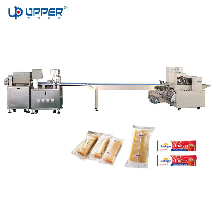 Toffee bars chocolate fruit bar  extruding and cutting machine with  automatic Horizontal Wrapper machine