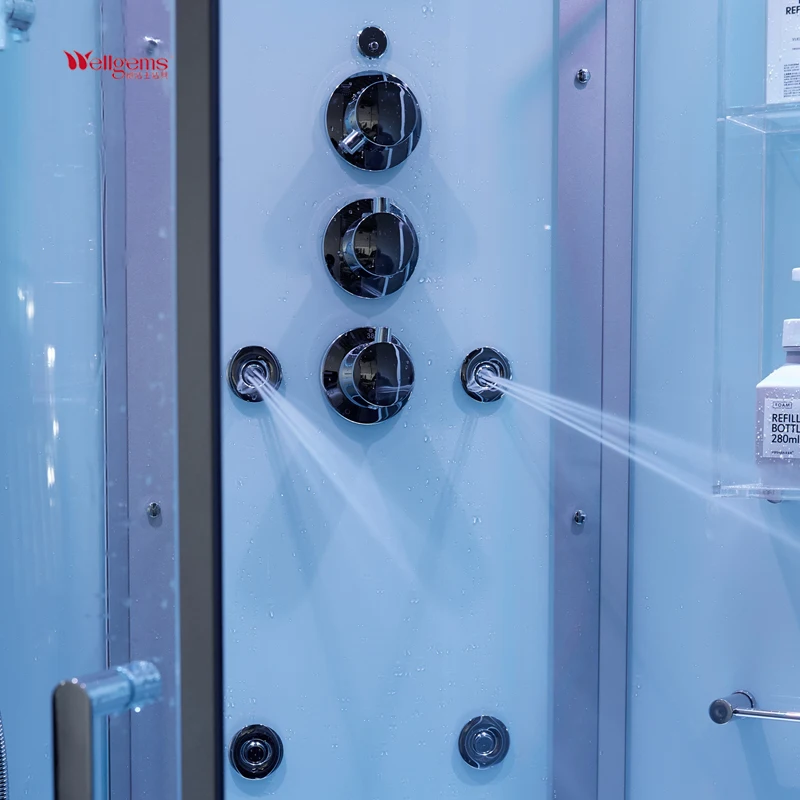 Black Modern 2 Persons Steam Sauna Room Massage Bath Shower Steam Room Cabin Combination Wet Steam Bath Room For Home Hotel