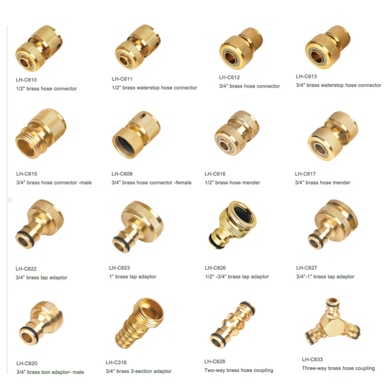 GHT NPT USA Thread Quick Connector Male Female Faucet  Adapter Water connector Repair Brass Fitting Garden hose connector