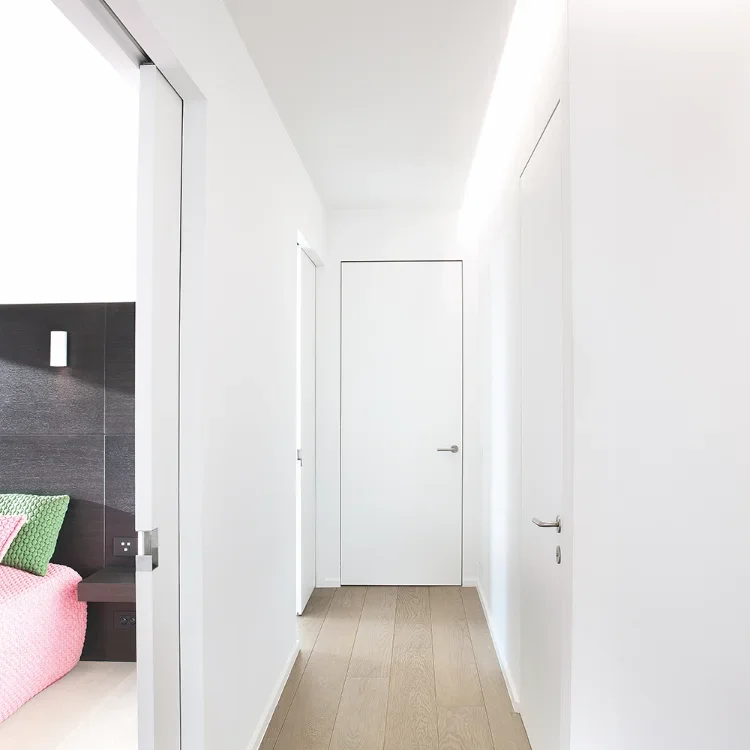 LongTai hot sale High-End luxury Secret Room Wooden Internal Frameless Invisible Flush Hinged Hidden Door