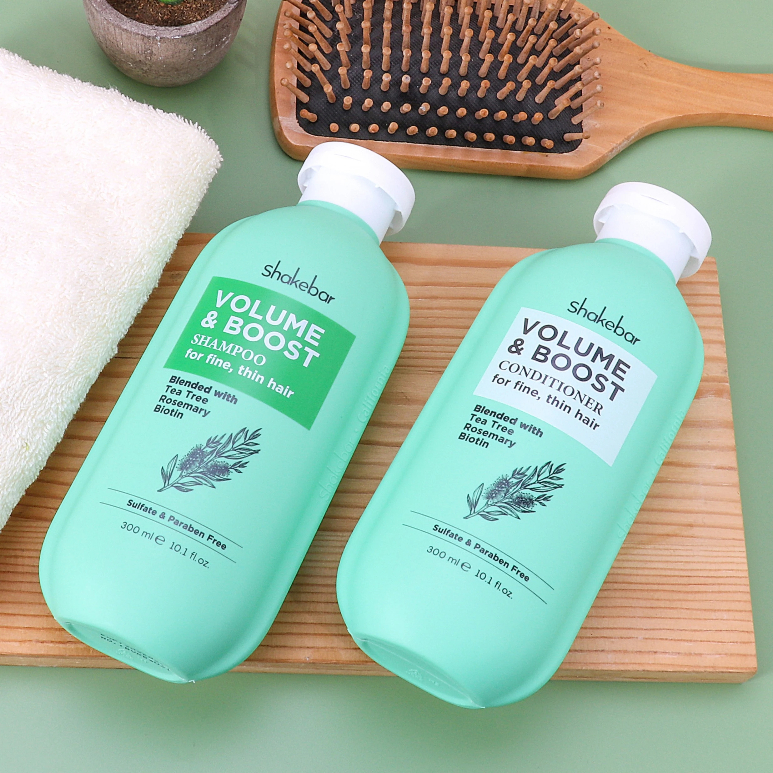 Shakebar 300ml Sulfate Free Tea Tree Volume and Boost Hair Shampoo and Conditioner for African Hair