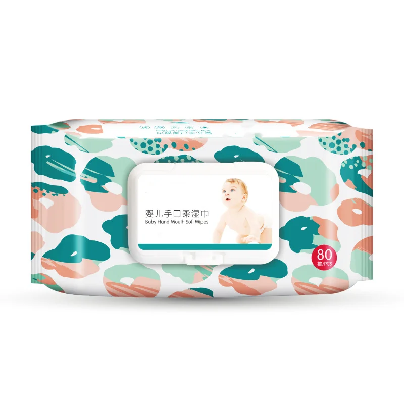 80pcs Pure Water Organic Baby Wipes Biodegradable Non-woven Fabric Unscented Wet Baby Wipes