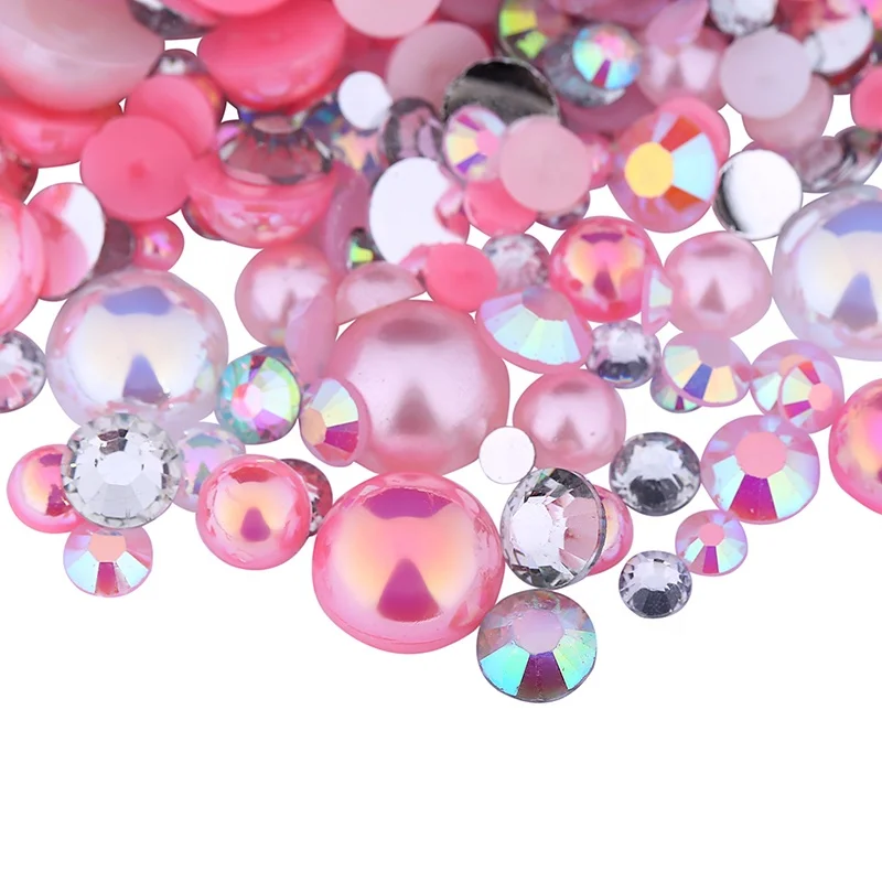 New Product flat back pearls and rhinestones mix loose Pearl Jelly Rhinestones for DIY Shoes Decoration