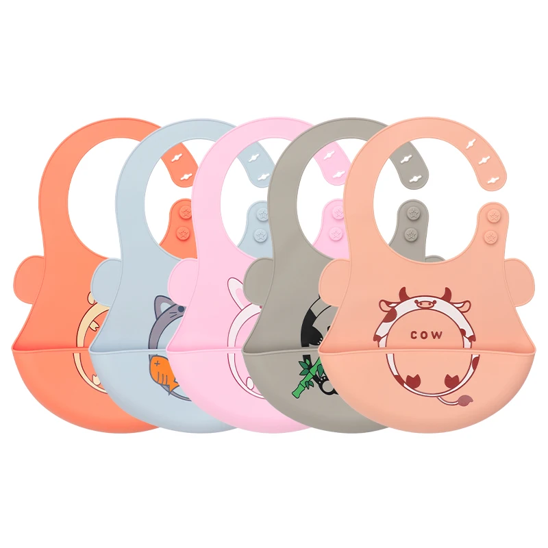 
Bb04 Pattern Impermeable Silicone Bavoir Baberos Bebe Bpa Free Babador Custom Waterproof Cute Kids Printed Baby Bibs 