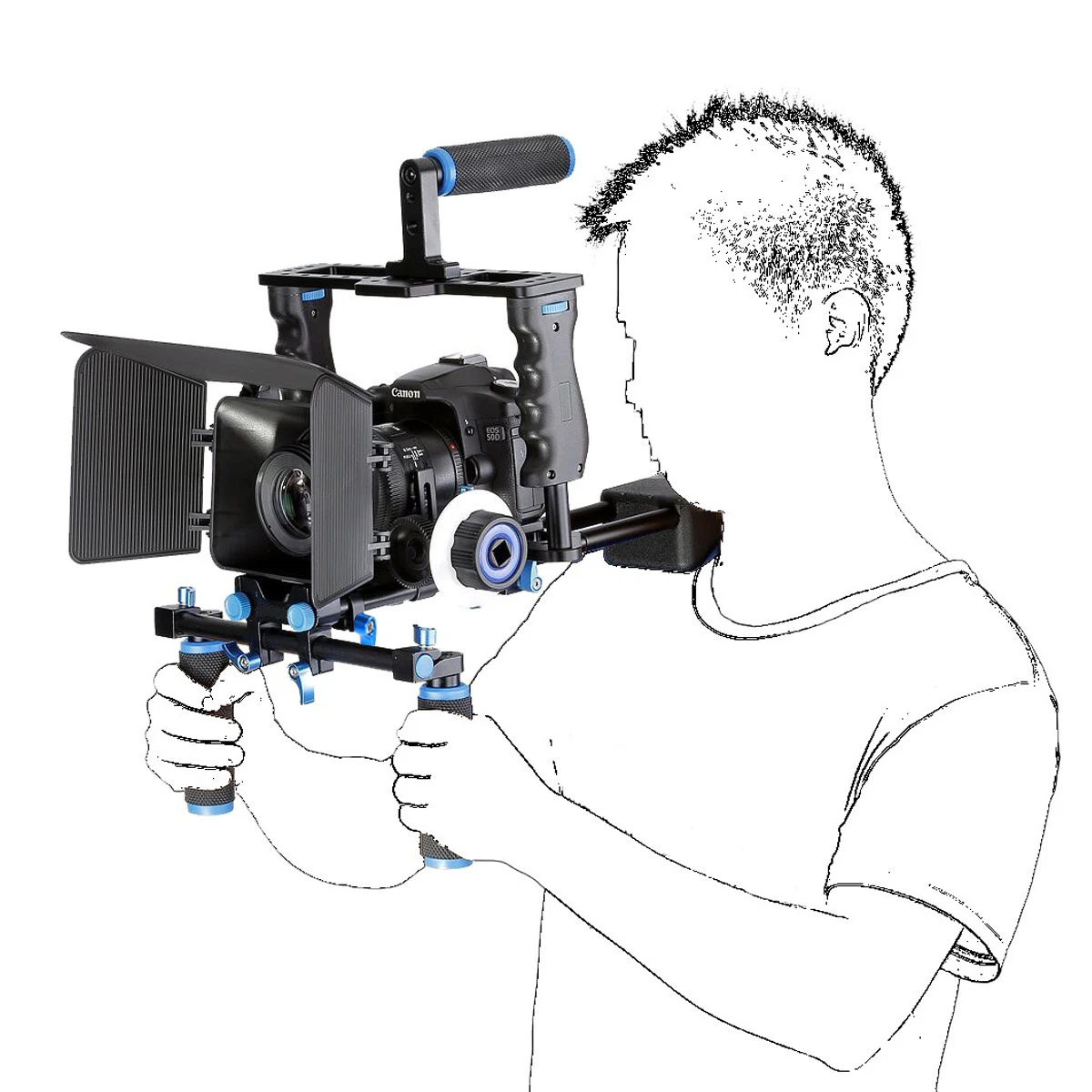 Профессиональная Наплечная установка для DSLR видеокамеры Стабилизатор/Матовая коробка/следящая фокусировка Canon Nikon