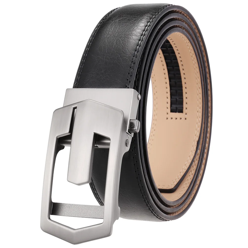 Factory OEM Custom Quality Genuine Luxury Leather Belt for Men Belt Male Strap Male Metal Automatic Buckle