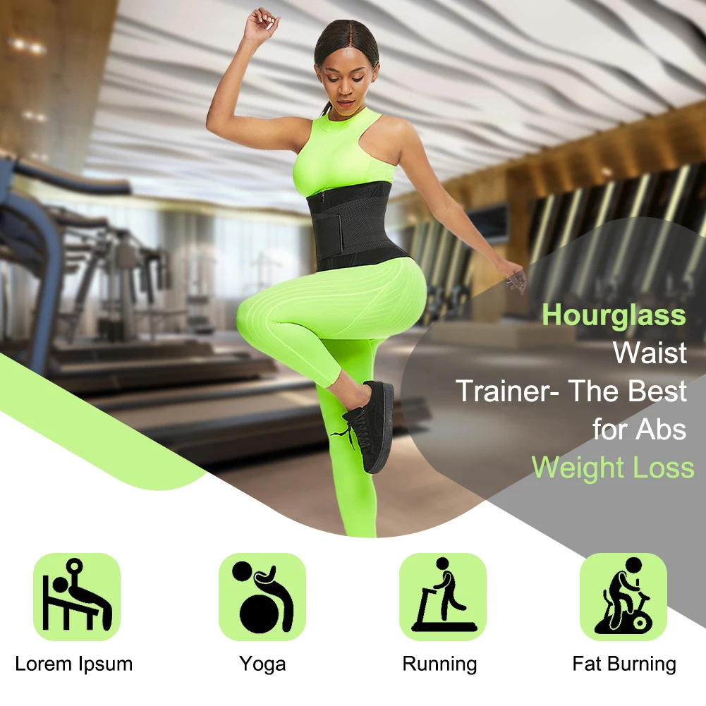 Wholesale Figure Shaping Black Neoprene Zipper Waist Trainer Belts Thigh Eraser