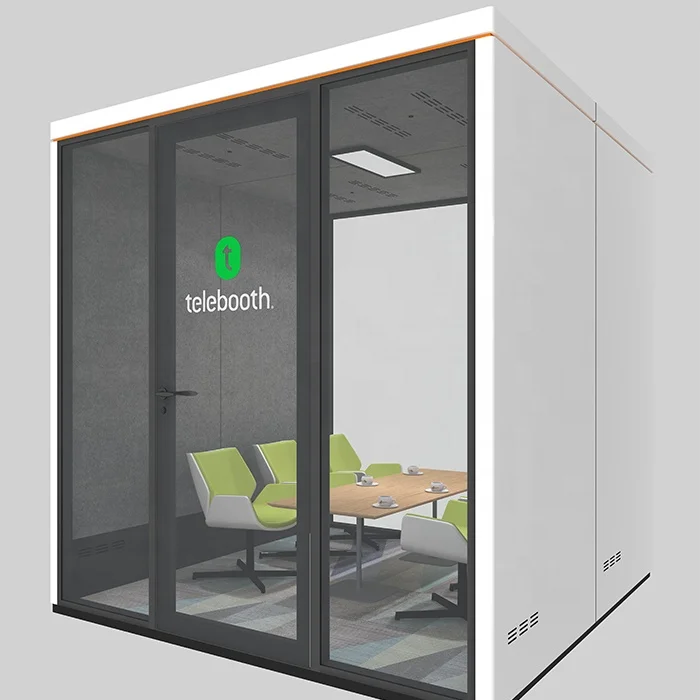 Telebooth Large Size Soundproof Meeting Booth  Soundproof Office Pods Acoustic Meeting Room Soundproof Booth