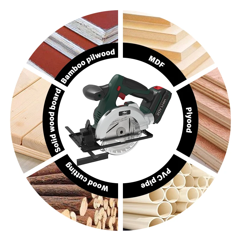 Hailian 20V Professional Machine Wood Trimmer Power Tools Electric Metal Cutting Circular Saw