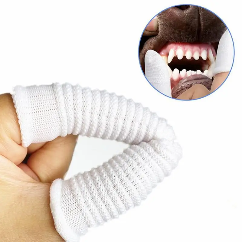 Promotion Gift Wholesale Custom Elastic Pet Dog Finger Brush Tooth Teeth Cleaning Microfiber Toothbrush