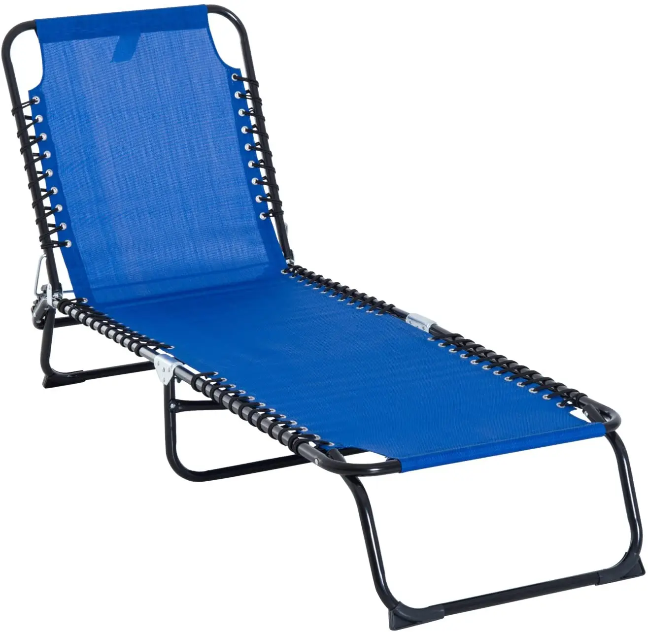 Reclining Beach Chair Chaise Lounge Folding Chair Folding Lightweight Stretcher Mesh Camp Cots Camping Bed Bunk