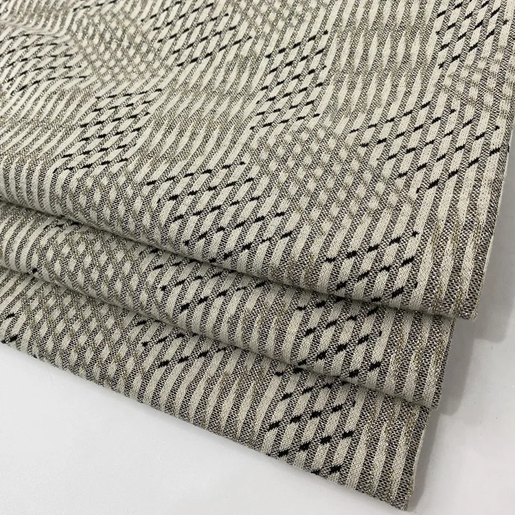 Harvest polyester lurex spandex jacquard abstract combination jacquard fabric for dress and top