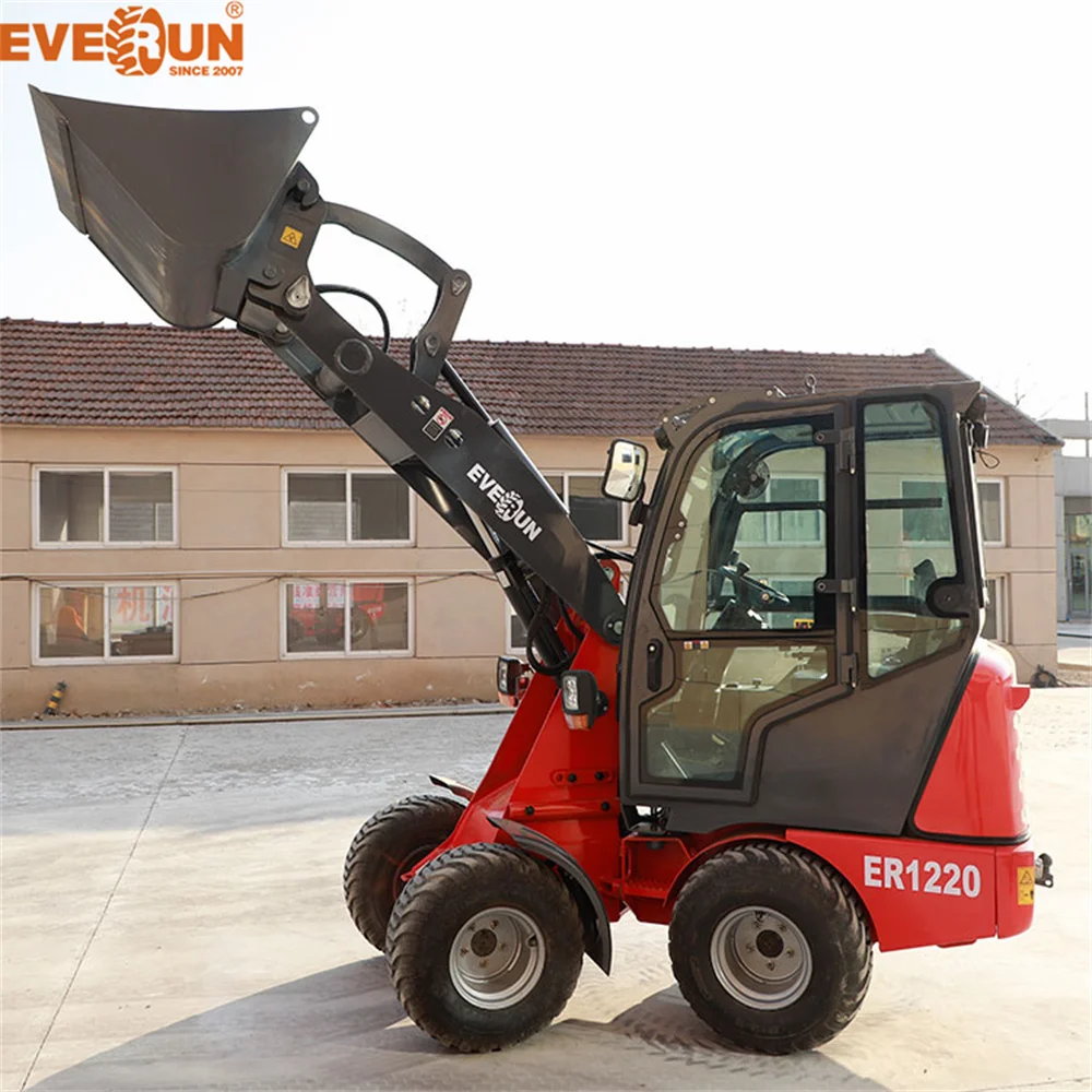 Everun customised ER1220 1200kg Hydrostatic System small garden bucket articulated compact  wheel loader