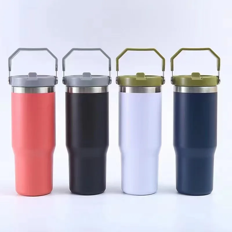 Portable Double Wall Ice Stainless Steel Coffee Cup Travel Insulated Beer Mug Powder Coating Car Tumbler Coffee Mug 30oz tumbler