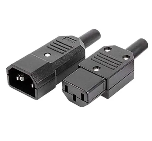 C13 C14 Power Plug AC250V 10A 3 Pins Terminals Panel Mount IEC C14 Male C13 Female Inline Adapter Plug Power Socket Connectors