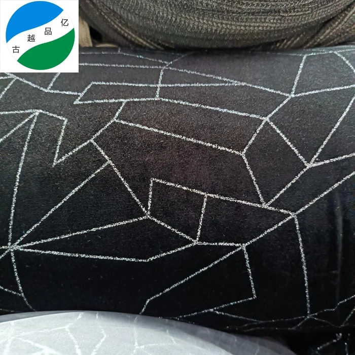 2023 new knit korea velvet print gold stamping fabric 100%polyester ready goods stock lot