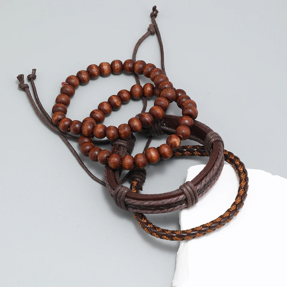 New fashion men Jewelry Personalized Woven Multi-layer Bracelet sets Simple beaded men Bracelets