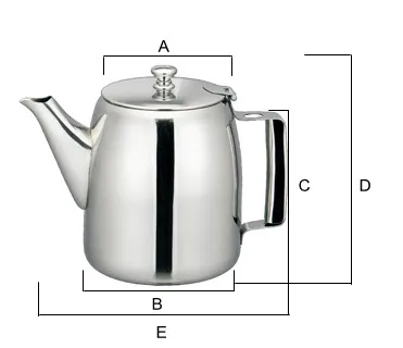 Classic Stainless Steel Tea Pot with Bakelite Handle Big Capacity Hot Water Kettle for Home Kitchen and Camping Metal Material