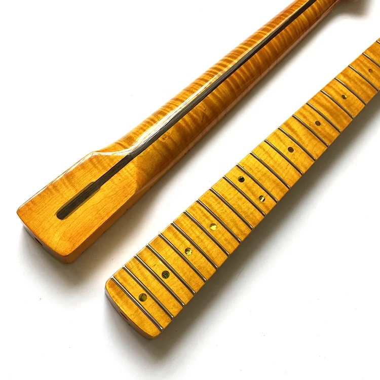 Best Selling DIY Electric Guitar Neck 21 Fret Vintage Tint ST Tiger Flamed Maple for Sale