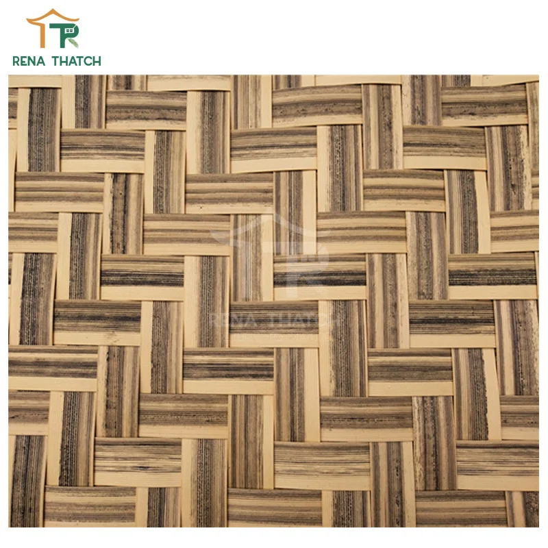 Synthetic Class A fire rated bamboo artificial weave rattan panels wall covering bamboo woven panels