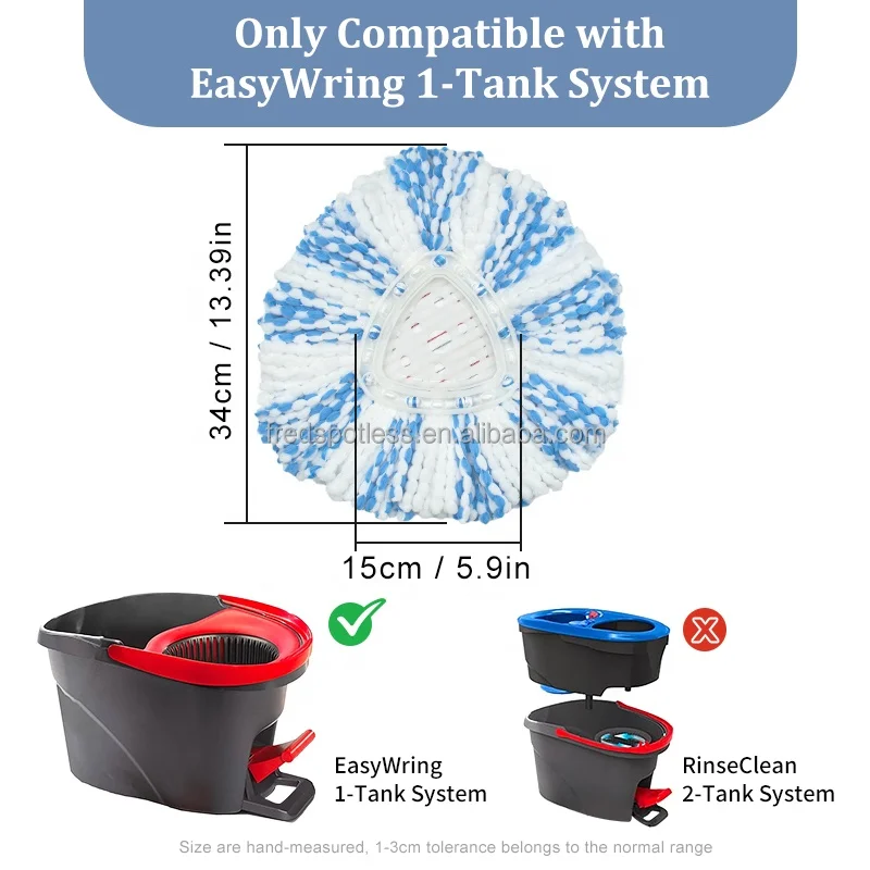 Novelty Popular Household Cleaning Mop Refill Suitable for O-Cedar Easywring 1-Tank system Microfiber Mop Pad
