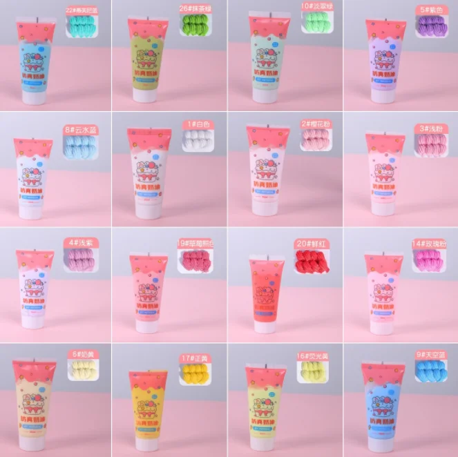 cartoon toy 50g Simulated cream glue diy kit handmade material for pencil Hairpin phone case sticker kid play charm creativity