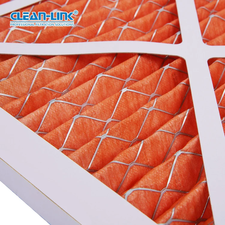 High Quality Merv8 Merv11 Merv13 Havc Air Filter Pleated Cardboard Frame Ac Furnace Filter