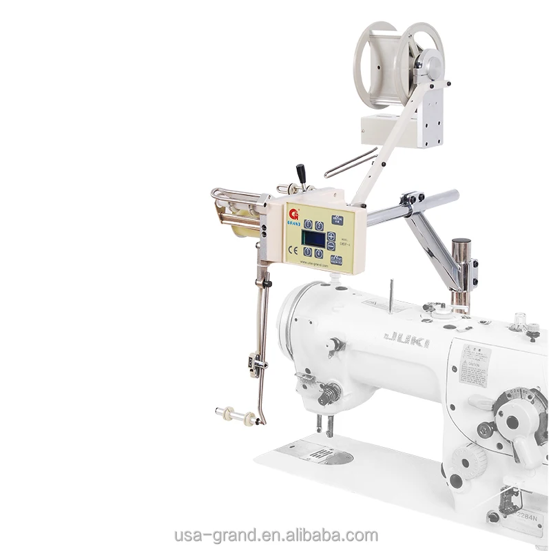 4 section Computerized elastic&tension metering device for upper tape feeder machine with Sewing Machine|GRAND sewing equipment