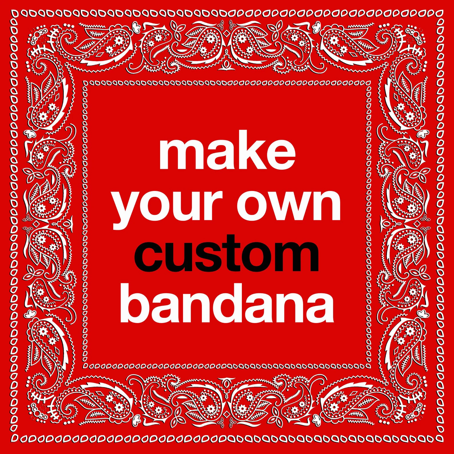 multifunctional bandana colourful custom square silk bandanna printed classic logo cotton red