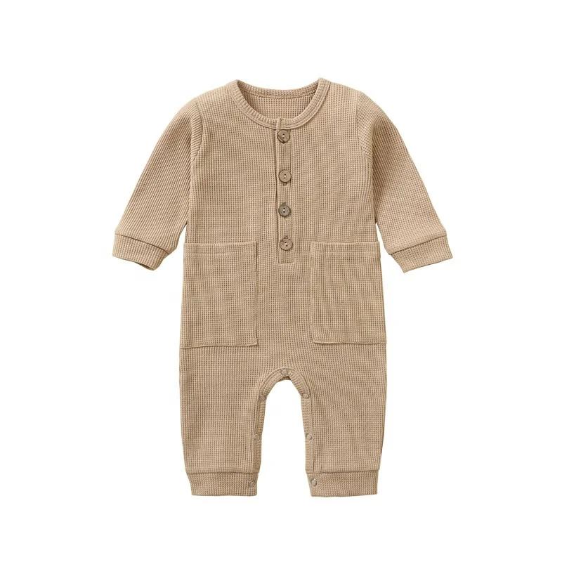 Spring/ Autumn Newborn Infant Long Sleeve Jumpsuits Cotton Multicolor Ribbed Romper Baby Clothes Unisex