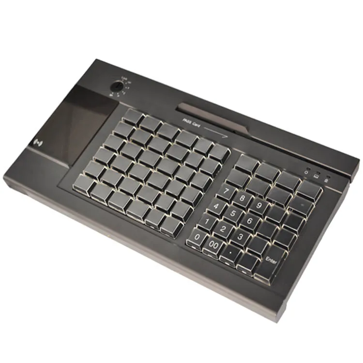 Supermarket Customizable KB63 Usb POS Programmable Keyboard With Credit Card Reader