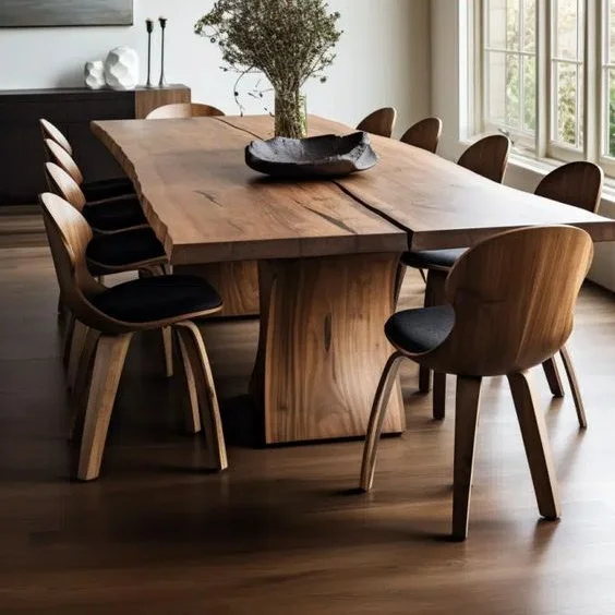 Moredesign Factory Price Wooden Kitchen Furniture Live Edge Solid Walnut Wood Slab Restaurant Dining Table Top
