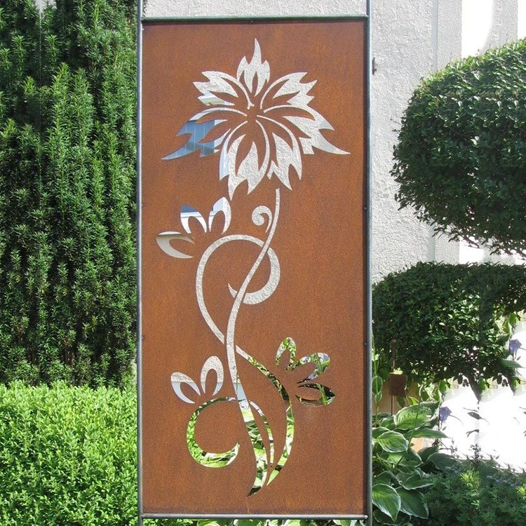 Декоративный стальной экран Corten лазерная резка металлические настенные панели для сада