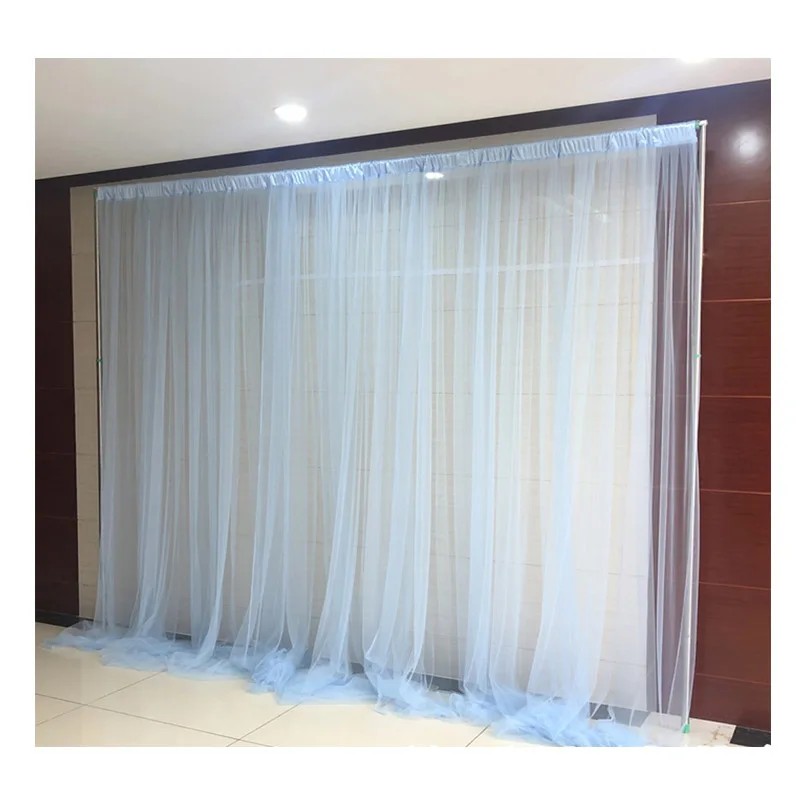 Ivory Tulle Chiffon Backdrop for Bridal Wedding Ceremony Curtains Photo Booth Background Newborn Baby Shower Party