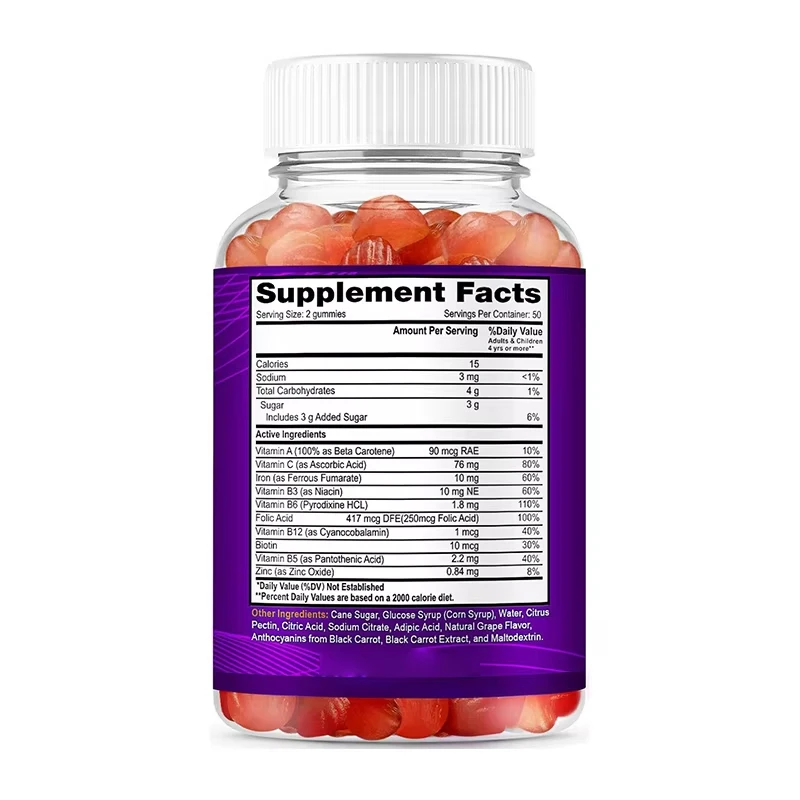 OEM Vegan Iron Gummies Supplement With Vitamin C Support Energy And Immune multivitamin supplements premium iron gummies