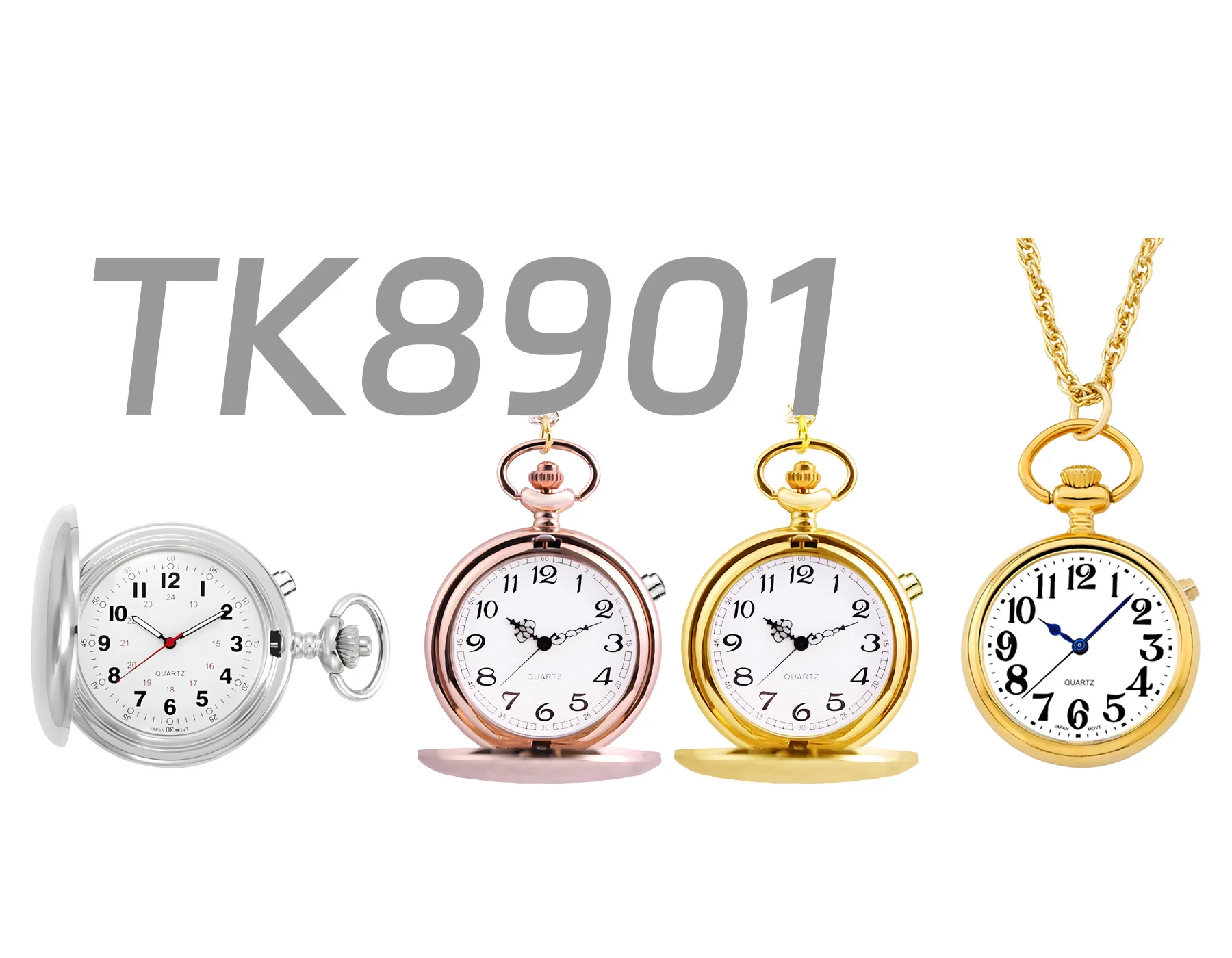 English German Smooth Vintage Pocket Talking Watchwith Chain Clear Loud Voice  for the Visually Impaired, Blind or Elder People