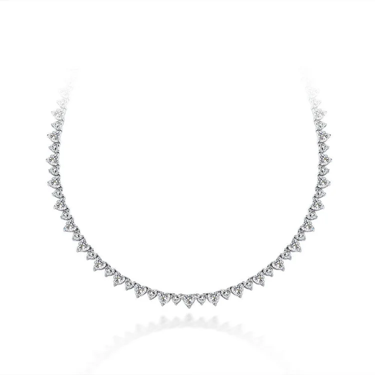 Luxury1.5 Carat Heart-shaped High Carbon Diamond Collar Necklace Wedding Banquet Female 925 Silver 45cm Necklace