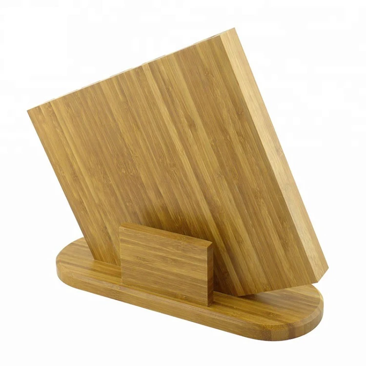 Custom Bamboo Knife Block With Chopping Block Rack Kitchen Storage Holders Knives Organizer Stand Tool Rest For Wholesale