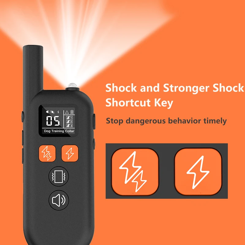 3300ft Waterproof shock dog remote control Rechargeable e-Collars double e collar dog training Collar