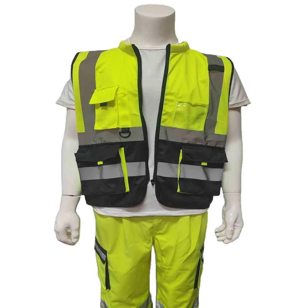 Vivid Engineer Safety Vest 3M  High Visibility adjustable Reflective Vest Multi Pockets Workwear Reflective Clothing