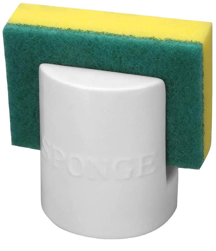 Ceramic Kitchen Sponge Holder Best Sink Caddy Dish Scrubber Holder Cute Soap Sponge Holder Storage Rack Organizer