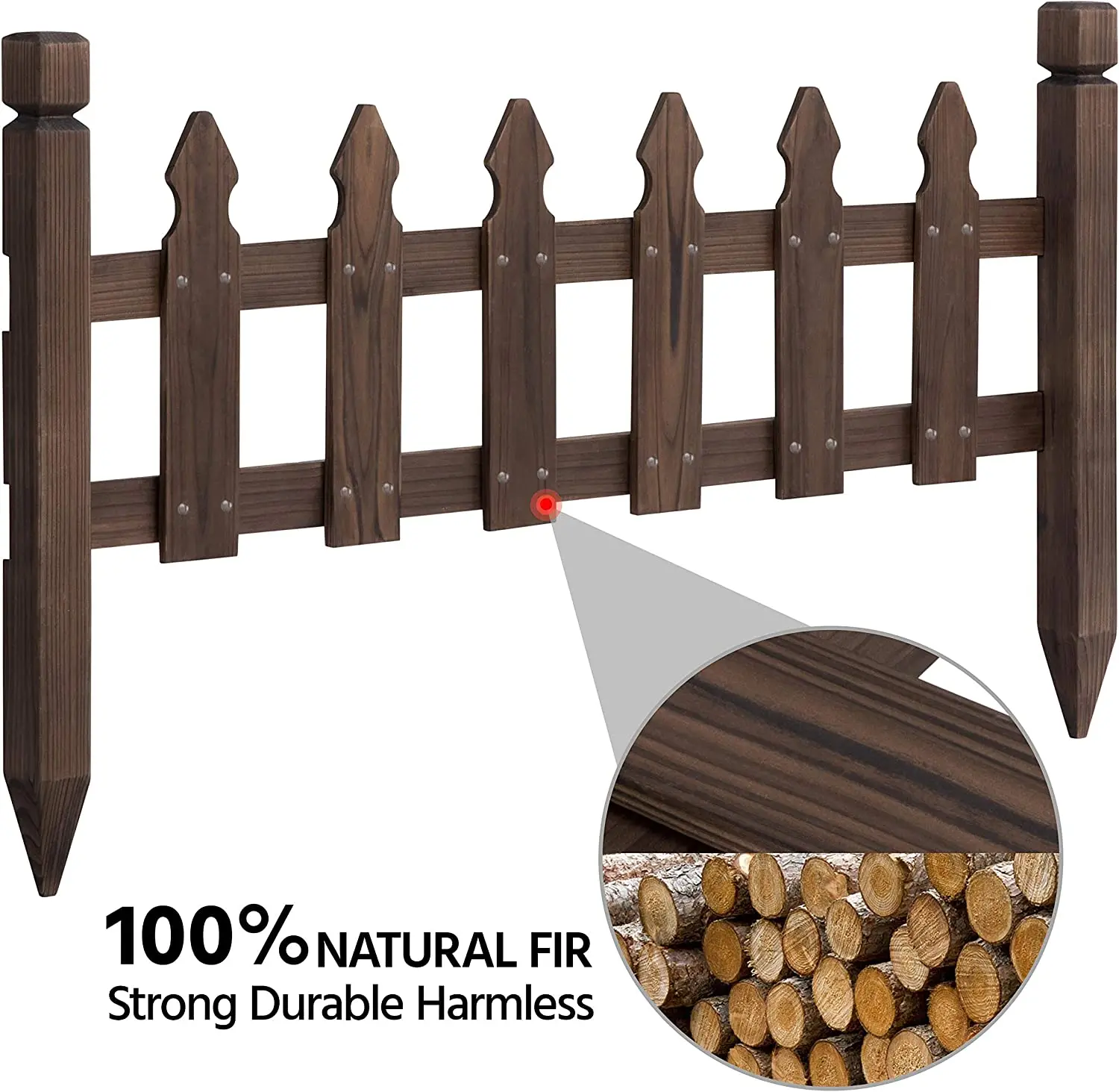 Customized Decorative Posts Flower Plants Pool Wood Picket Garden Fence Edging Garden Yard Border Edging Panels