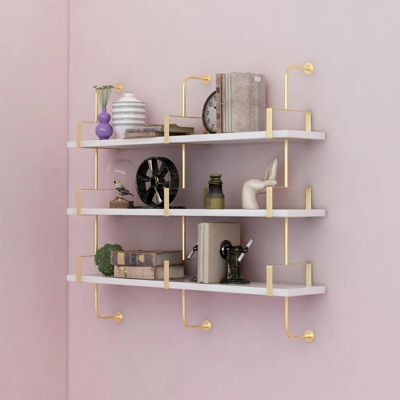 Metal Wire Self Storage Shelf Home Decoration Rack 3 Layer Wall Hanging