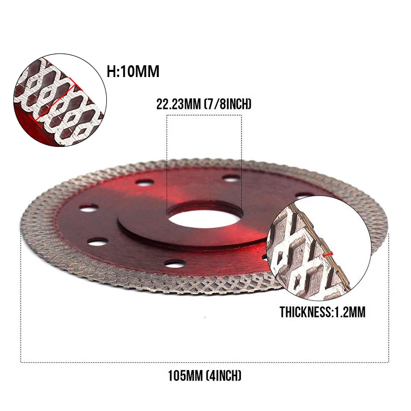 4.5 Inch Multipurpose Wet Dry Diamond Cutting Disc Reinforced Circular Diamond Saw Blade for Cutting Stone Concrete Tile