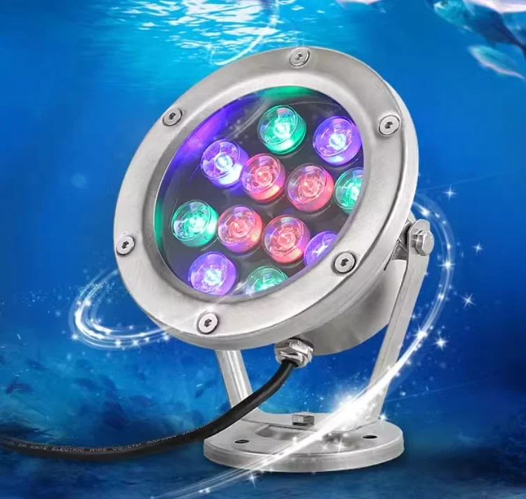 OEM RGB IP68 Водонепроницаемый 36 Вт 12 пульт дистанционного управления для дайвинга бассейн светодиодный подводный спа гидромассажная Ванна Лодка освещение