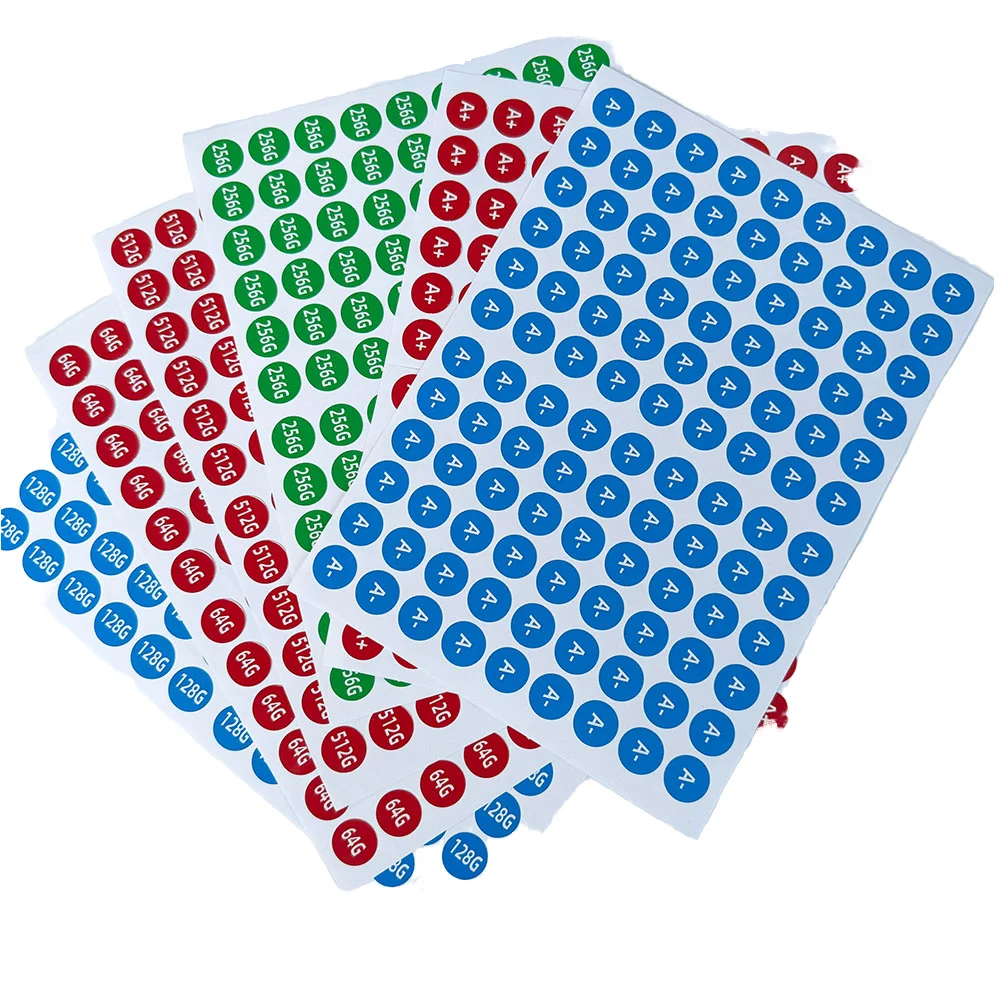 8GB 32GB 64GB 128GB memory capacity sticker mobile phone computer label sticker waterproof sticker