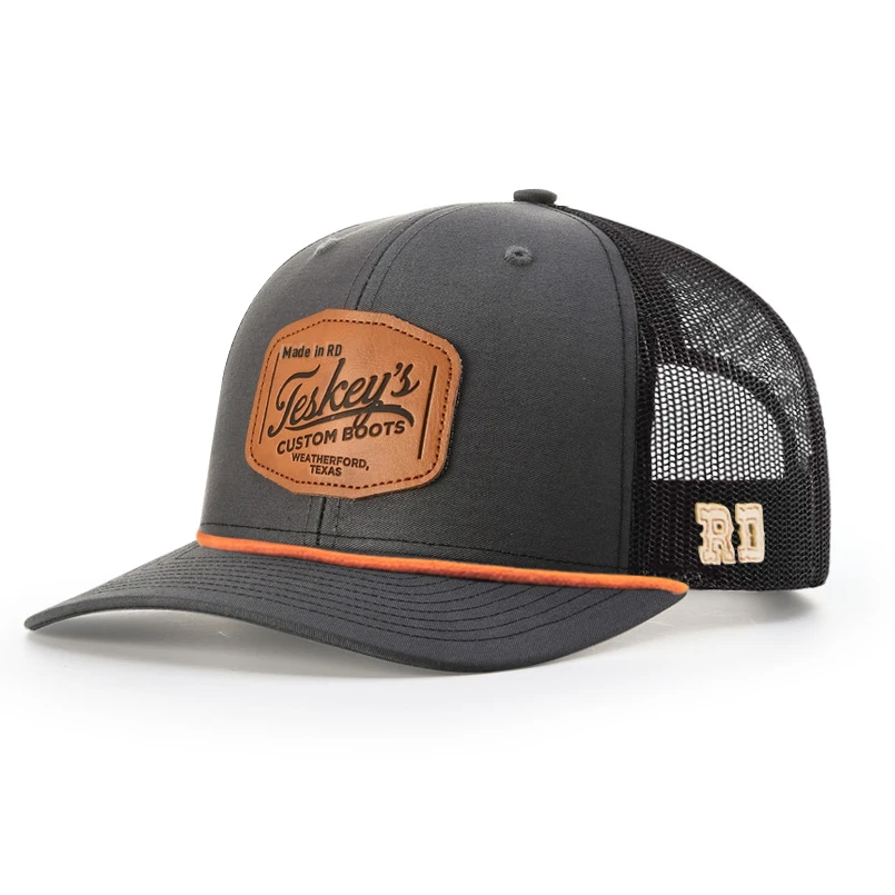 Custom richardson 112 trucker hats with braided rope 6 Panel Mesh Sport Golf  vintage style outdoor cotton ponytail baseball cap