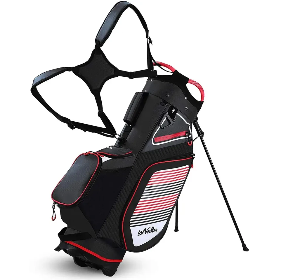 Custom Logo OEM Golf Club Vintage Tours Travel Sunday 14 Way Cart Leather Malbon Stand Golf Bags For Men